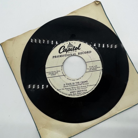 Vtg Andy Griffith A Face in the Crowd Mama Guitar Promotional Record 45rpm RARE - Picture 4 of 5